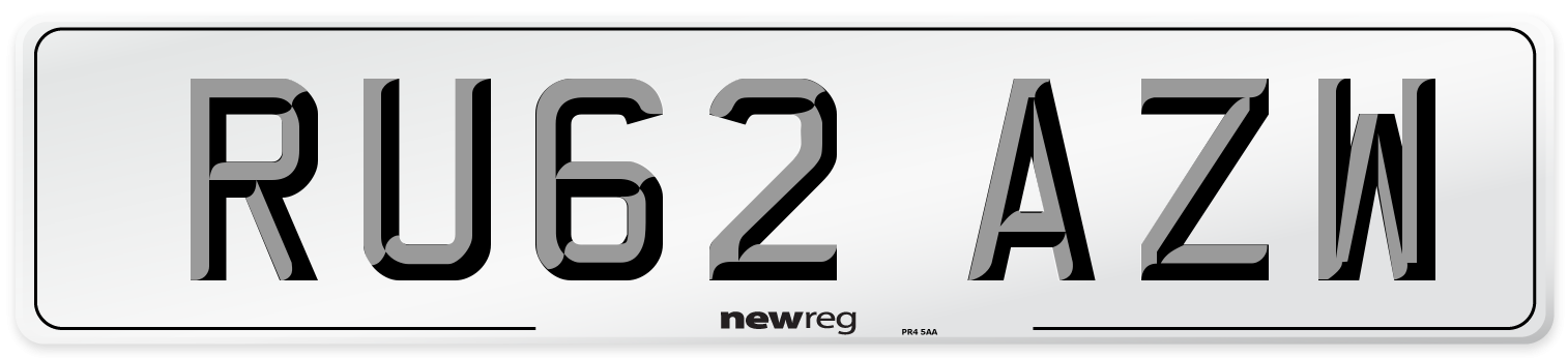 RU62 AZW Number Plate from New Reg
